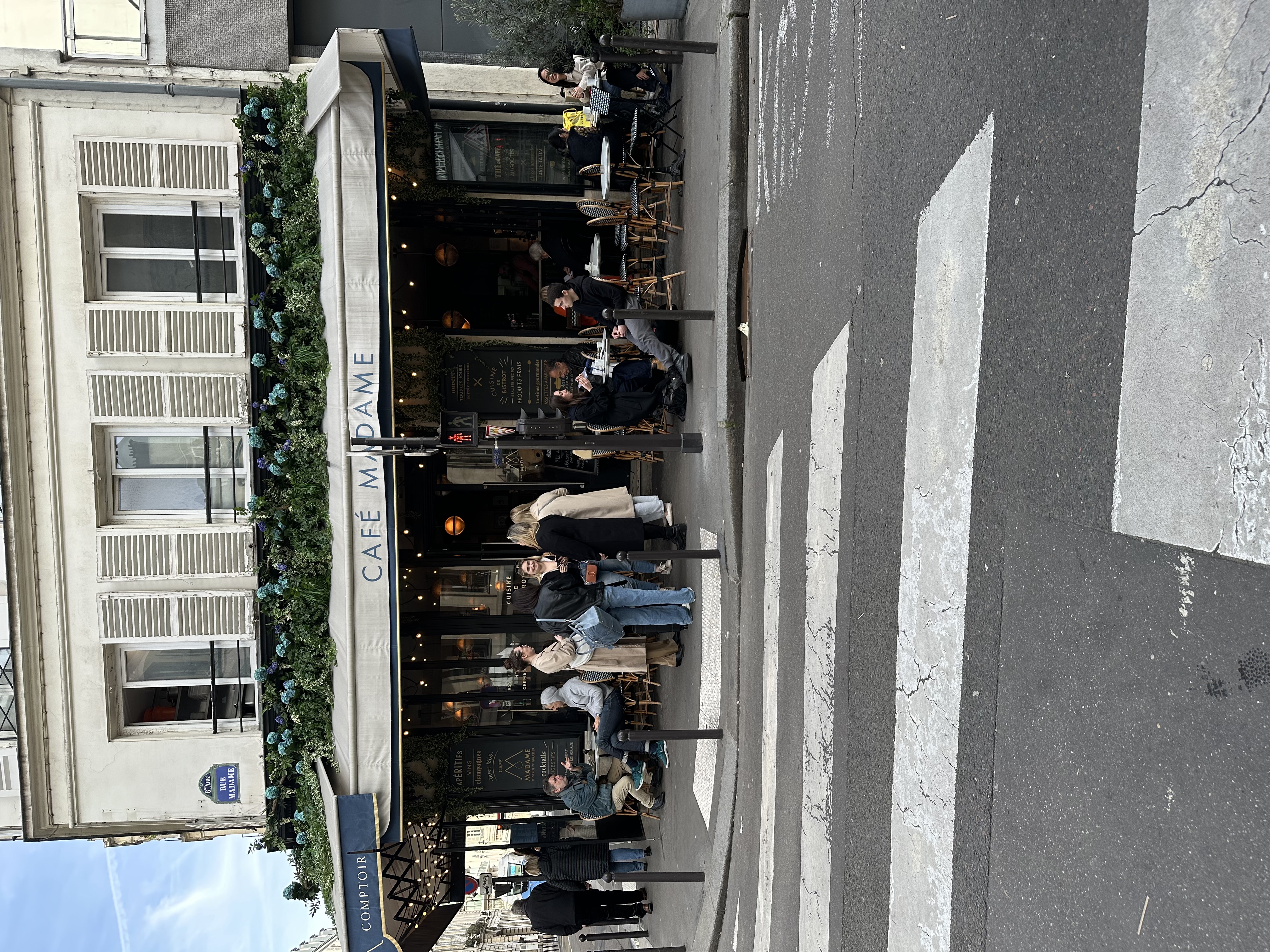 Parisians chatting in Paris, rue Madame, 6th arrondissement