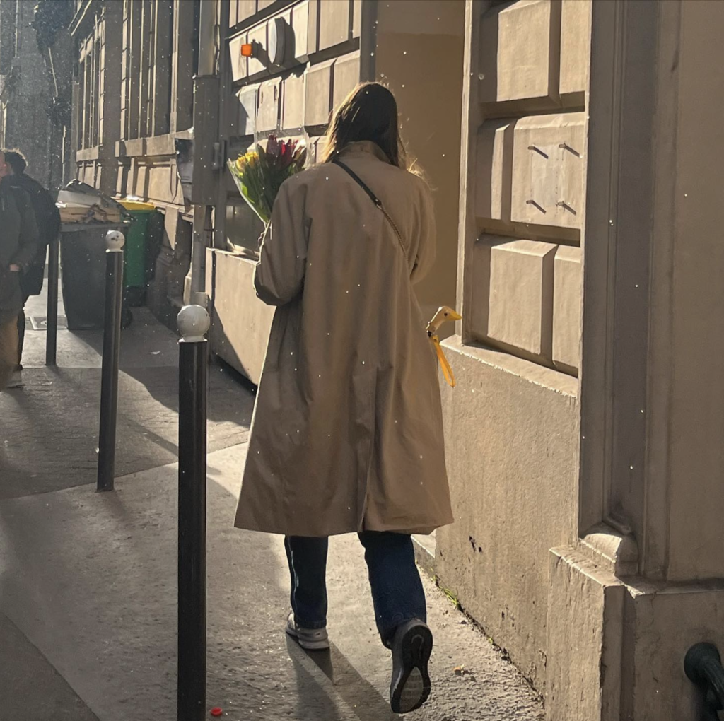 Fashion & Style in Paris - Parisiens in Paris - Trench coat and sneakers, Paris, France