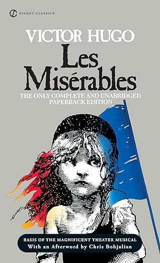 Cover of Les Misérables by Victor Hugo, a classic book set in Paris depicting 19th-century French society.