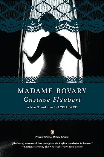 Cover of Madame Bovary by Gustave Flaubert, one of the most influential French novels.