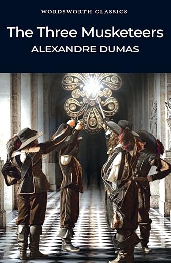Cover of The Three Musketeers by Alexandre Dumas, an adventurous and historical French novel.