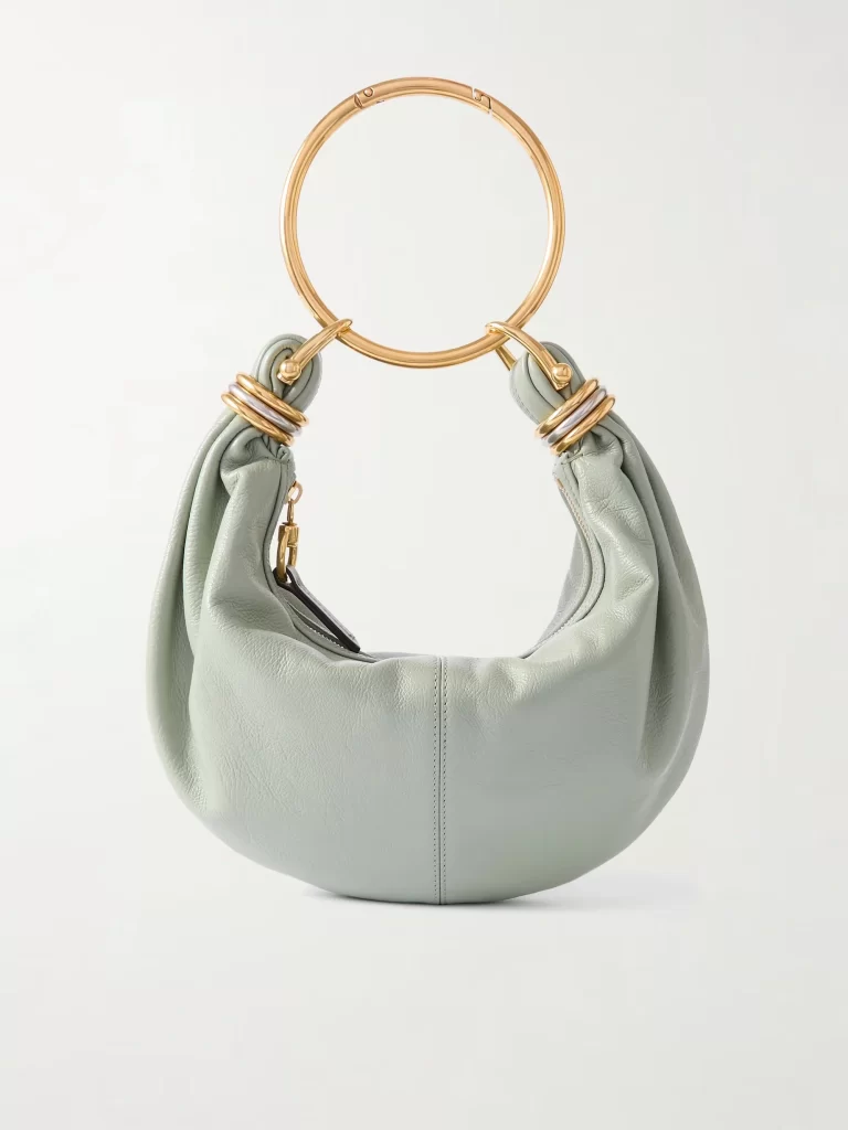 Chloé pastel green bracelet bag in textured leather, a standout for bag trends 2025