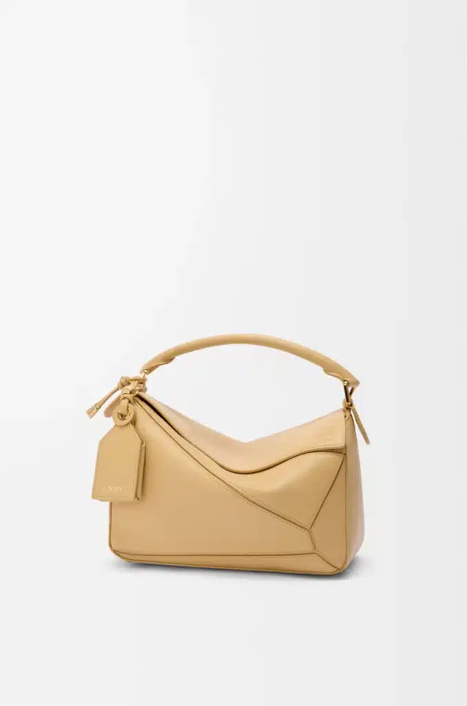 Loewe dark butter yellow Puzzle bag in lambskin, part of 2025 bag trends