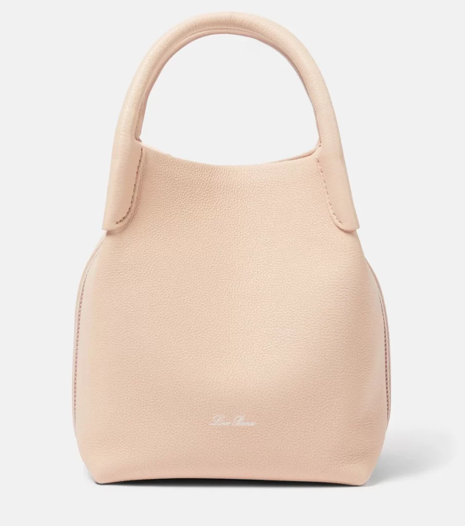 Loro Piana Bale small leather tote in light pink, highlighting luxury bag trends 2025