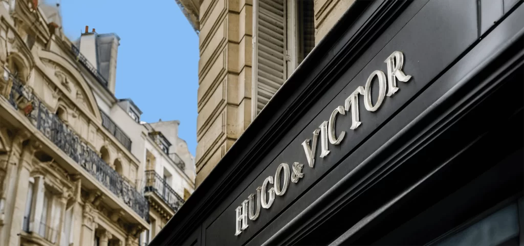 Hugo & Victor storefront in Paris, home to a seasonal artisanal ice cream stand