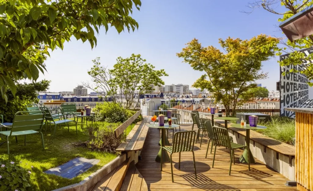 Rooftop at mk2 Paradiso Hotel with Garden Seating