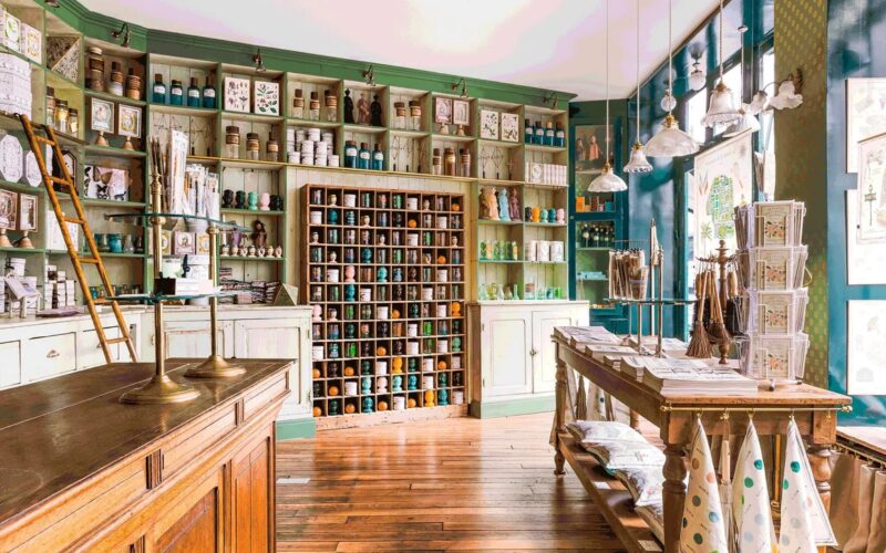 Interior of Marin Montagut’s boutique – a whimsical destination for artisanal souvenirs from Paris