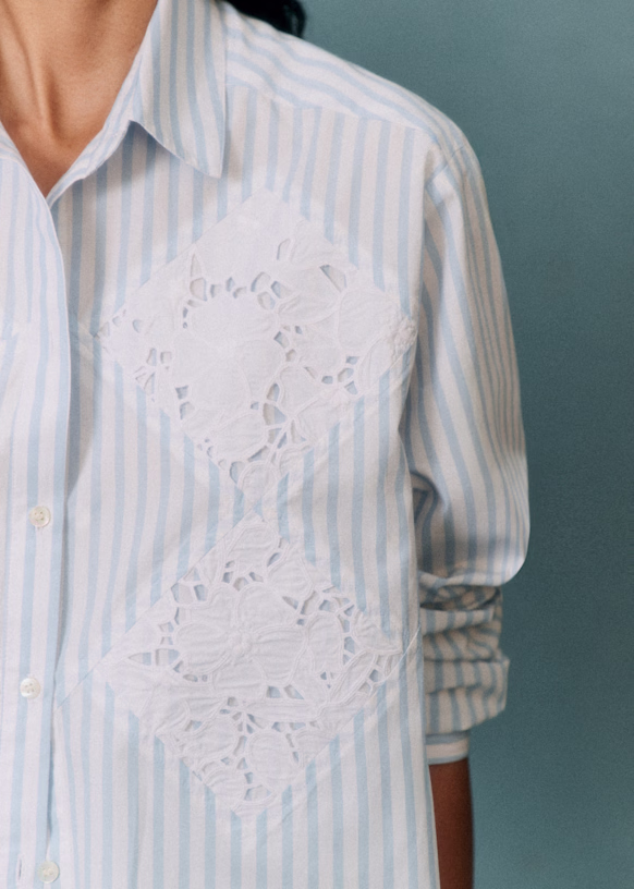 Sézane shirt perfect for a heatwave outfit in Paris