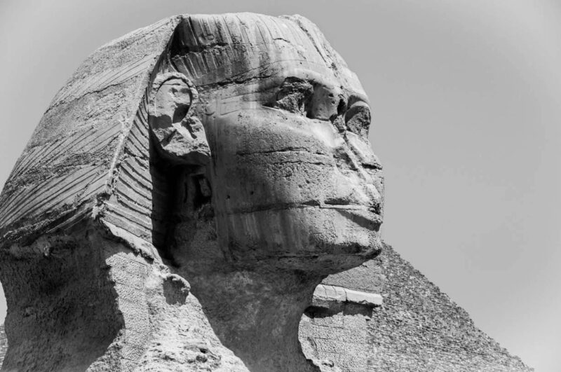 The Sphinx in Egypt, representing the ancient origins of the history of perfume.