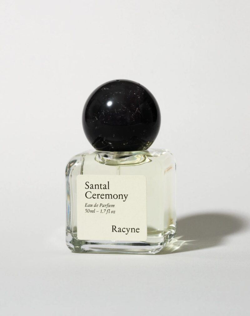 Minimalist Racyne perfume bottle, biodegradable and eco-friendly