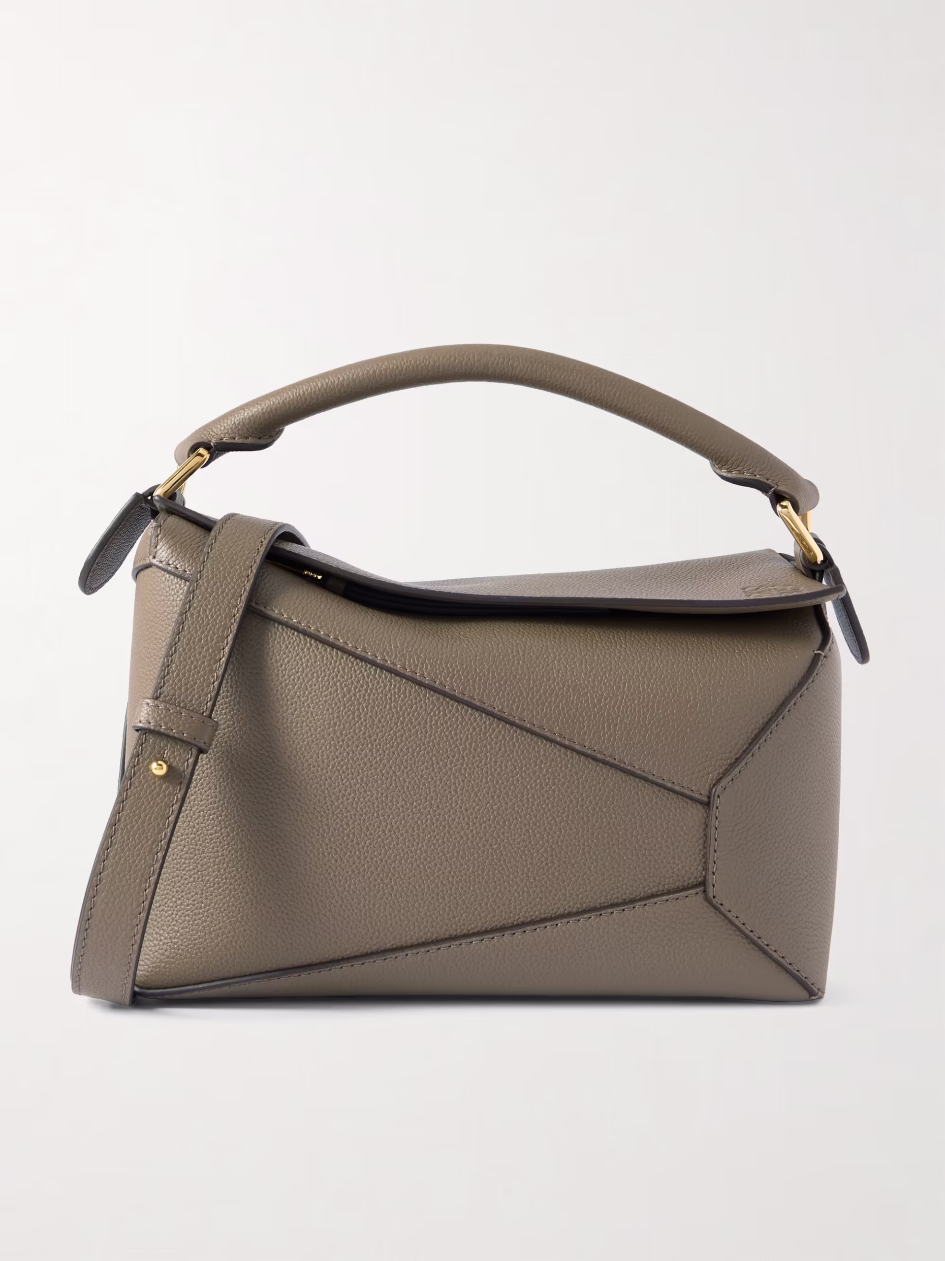 parisian style structured leather handbag by the brand Loewe one of 10 Parisian Style Staples You Can Add to Your Closet Right Now