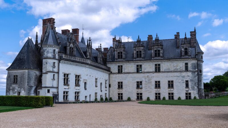Château Royal d’Amboise, one of the historic castles in the Loire Valley France, overlooking the river.