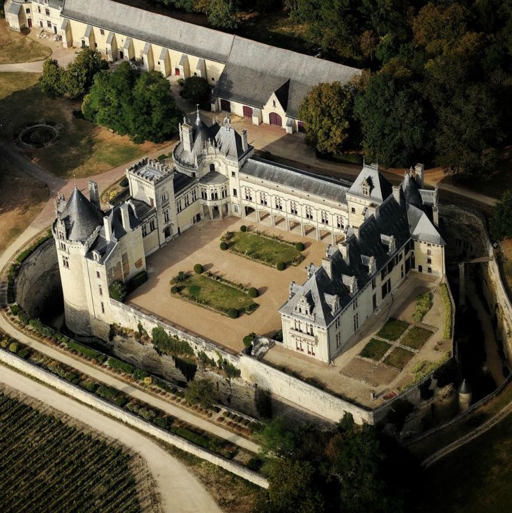 Château de Brézé, a unique Loire Valley castle with underground tunnels and deep dry moats.