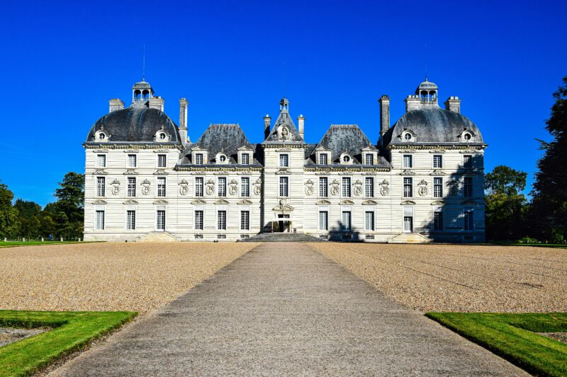 Château de Cheverny, one of the best-preserved castles in the Loire Valley France, with classical façades.