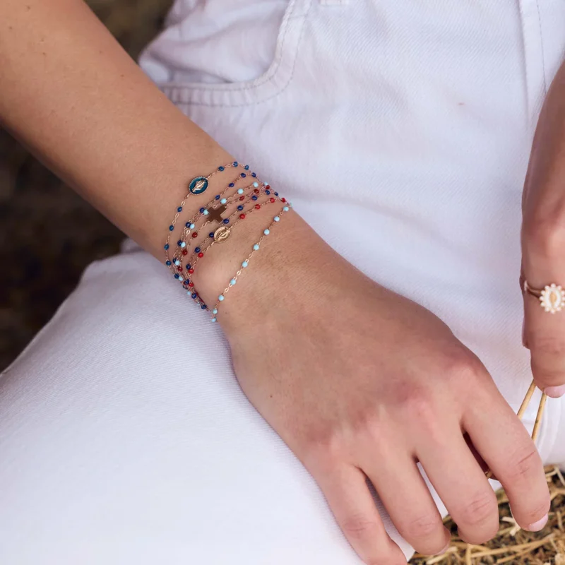 Colorful resin-bead bracelets by Gigi Clozeau