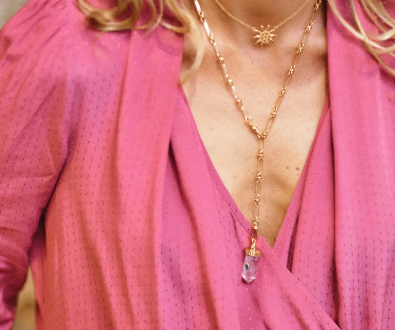 Ucciani layered gold and stones necklaces