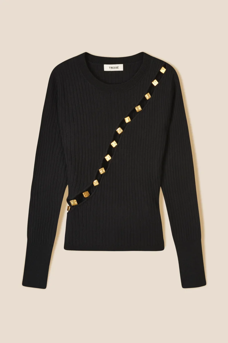 Tressé Diagonal opening sweater
