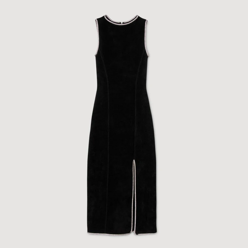 Sandro Rhinestone slit maxi dress $560.00