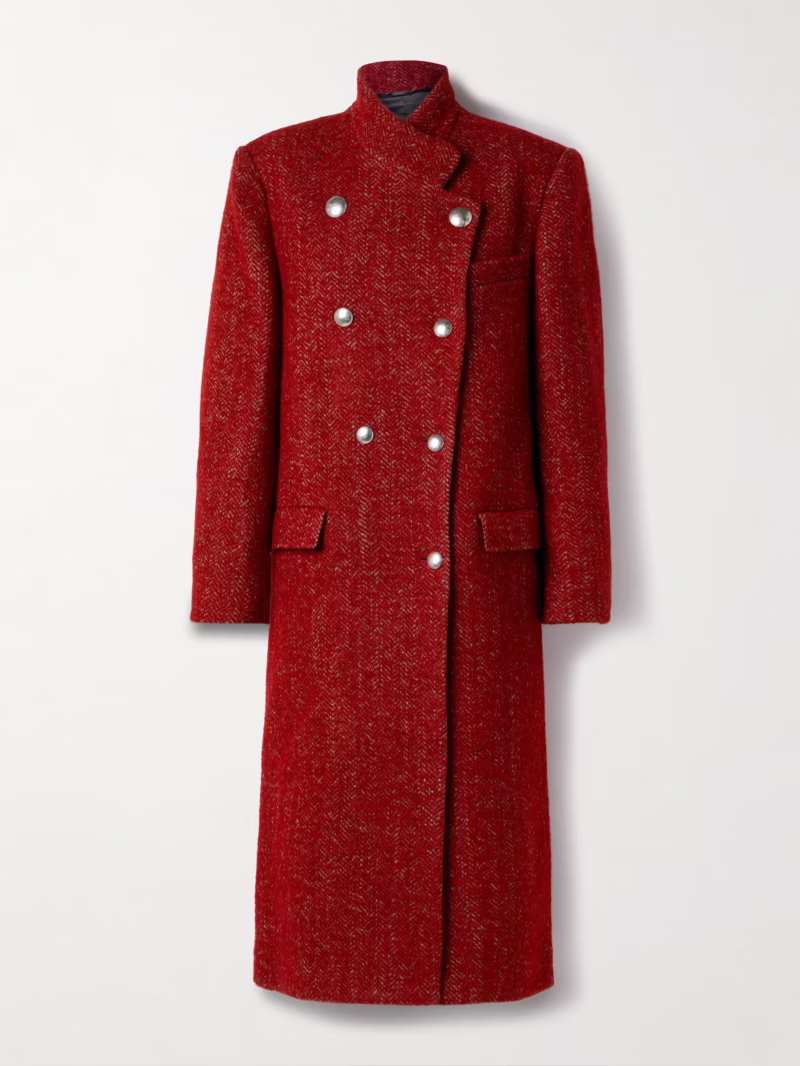 ISABEL MARANT Giusa double-breasted herringbone-twill coat LOW STOCK $1,850