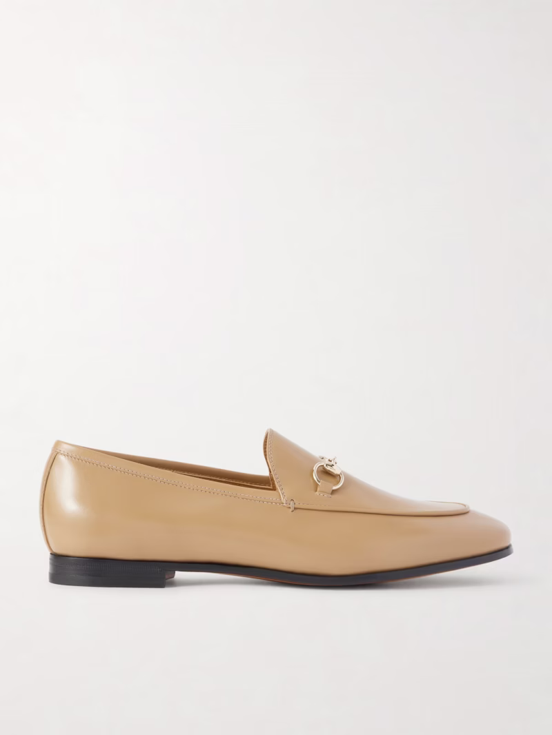 GUCCI Jordaan horsebit-detailed leather loafers