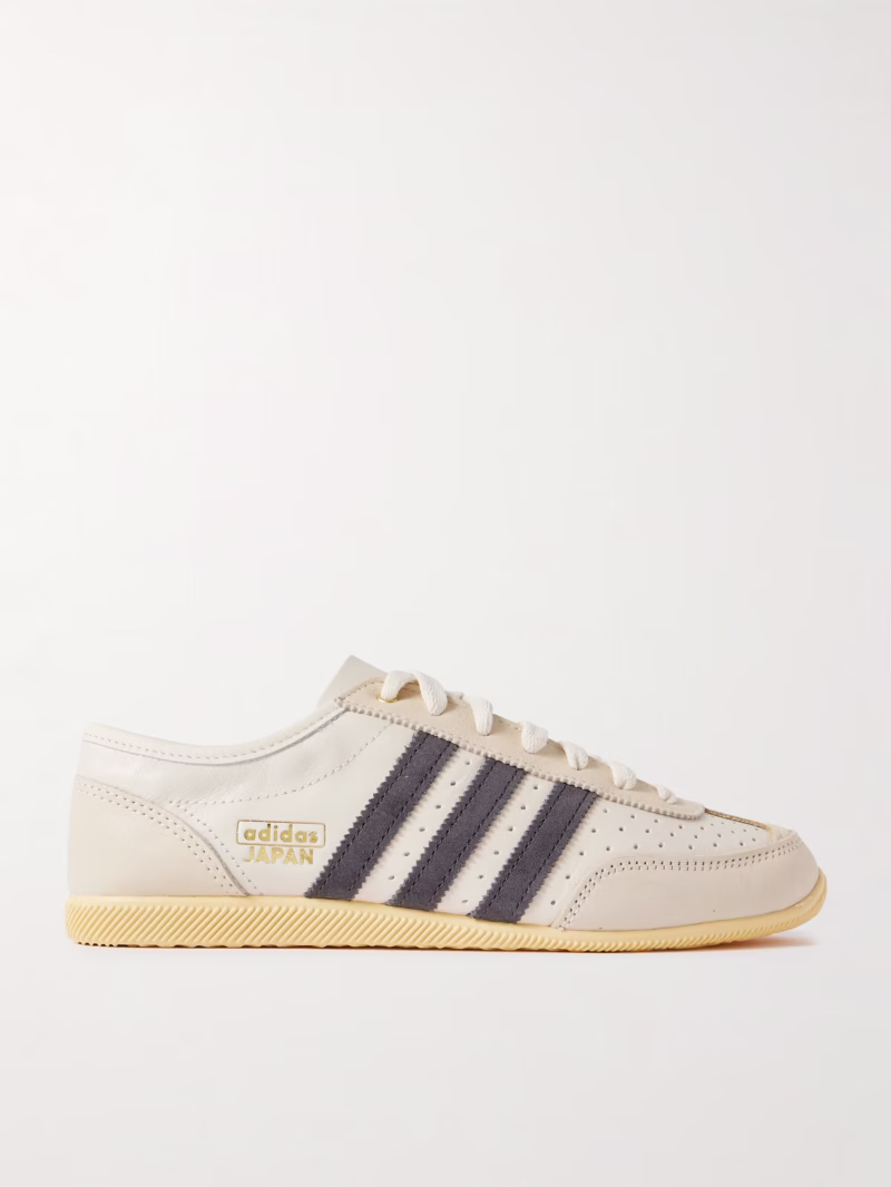 ADIDAS ORIGINALS Japan Decon W perforated suede-trimmed leather sneakers