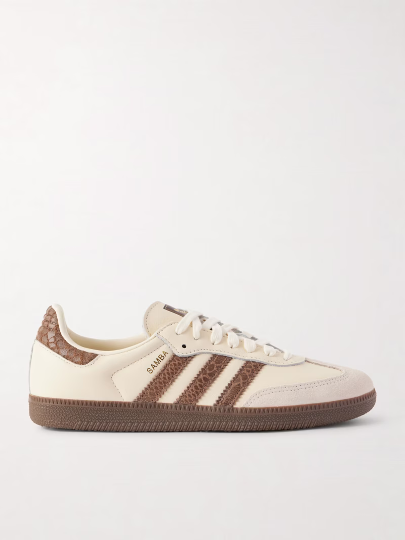 ADIDAS ORIGINALS Samba OG suede-trimmed leather sneakers