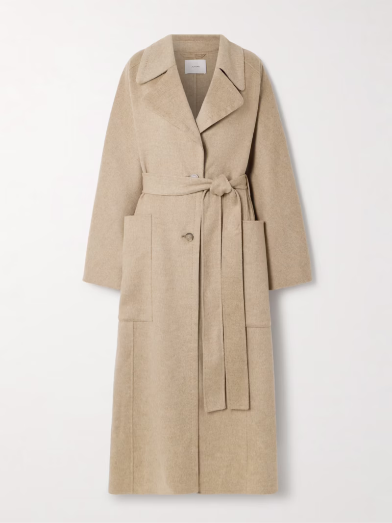 JOSEPH Spencer belted wool and cashmere-blend trench coat