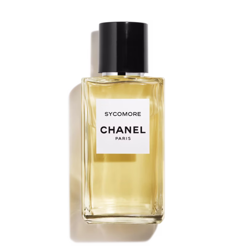 Chanel Sycomore Les Exclusifs bottle, clean white and black design