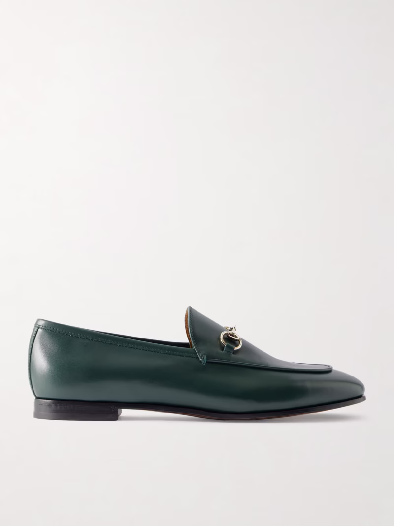 GUCCI Jordaan horsebit-detailed leather loafers